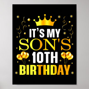 Affiche C'est les 10 ans de mon fils Joyeux Anniversaire 1