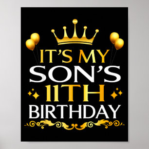 Affiche C'est les 11 ans de mon fils Joyeux Anniversaire 1