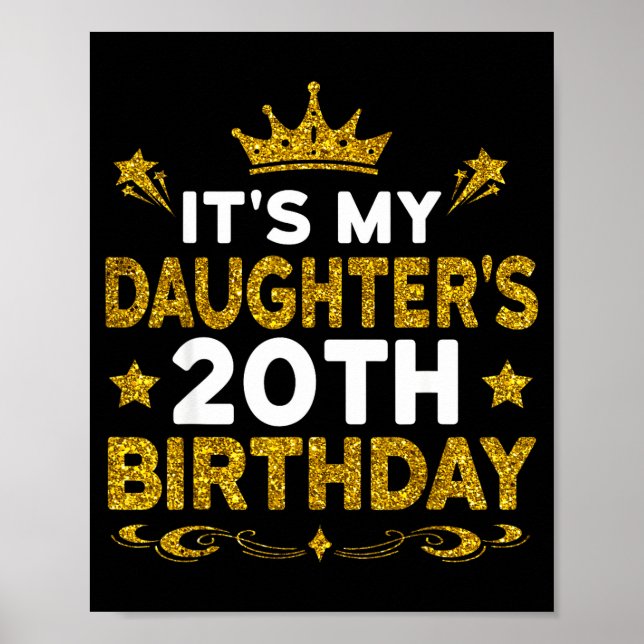 Affiche C'est les 20 ans de ma fille Joyeux Anniversaire 2 (Devant)