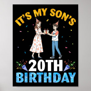 Affiche C'est les 20 ans de mon fils Joyeux 20 ans garçon