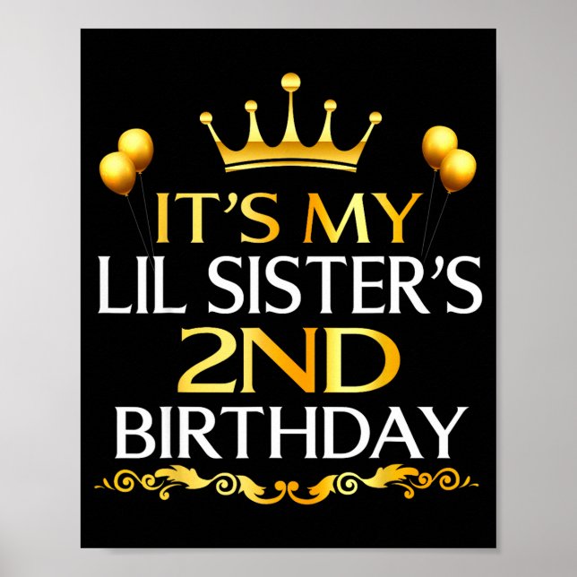 Affiche C'est les 2 ans de ma petite soeur Joyeux annivers (Devant)