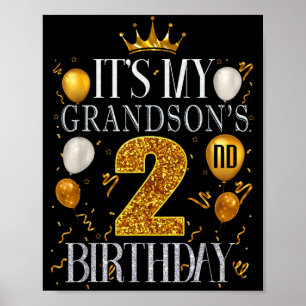 Affiche C'est les 2 ans de mon petit-fils Joyeux Anniversa
