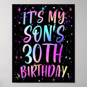 Affiche C'est les 30 ans de mon fils Coloré Joyeux 30 ans