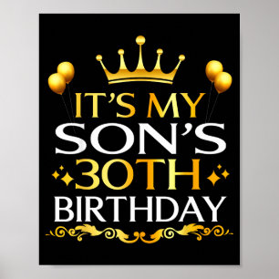 Affiche C'est les 30 ans de mon fils Joyeux Anniversaire 3