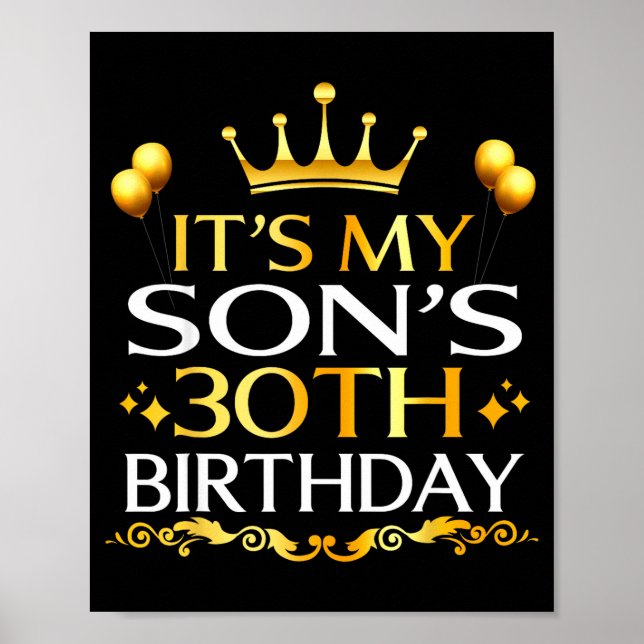 Affiche C'est les 30 ans de mon fils Joyeux Anniversaire 3 (Devant)