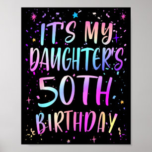 Affiche C'est les 50 ans de ma fille Coloré Joyeux 50 A