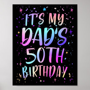Affiche C'est les 50 ans de mon papa Coloré Joyeux 50 ans 