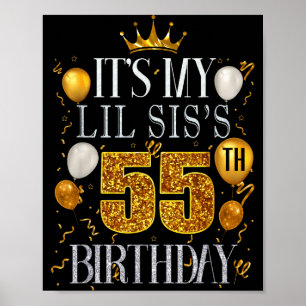 Affiche C'est les 55 ans de ma petite soeur Joyeux Anniver