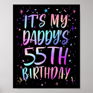 Affiche C'est les 55 ans de mon papa Coloré Joyeux 55 ans