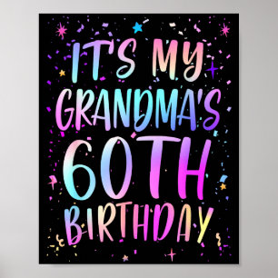 Affiche C'est les 60 ans de ma grand-mère Coloré Joyeux 60