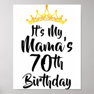 Affiche C'est les 70 ans de ma Maman Couronne Joyeux 70 An