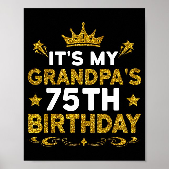 Affiche C'est les 75 ans de mon grand-père Joyeux Annivers (Devant)