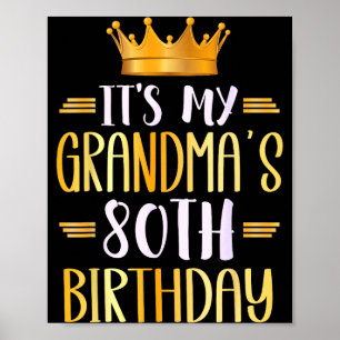 Affiche C'est les 80 ans de ma grand-mère Joyeux 80 ans _