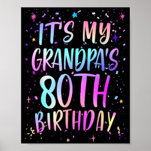 Affiche C'est les 80 ans de mon grand-père Coloré Joyeux 8