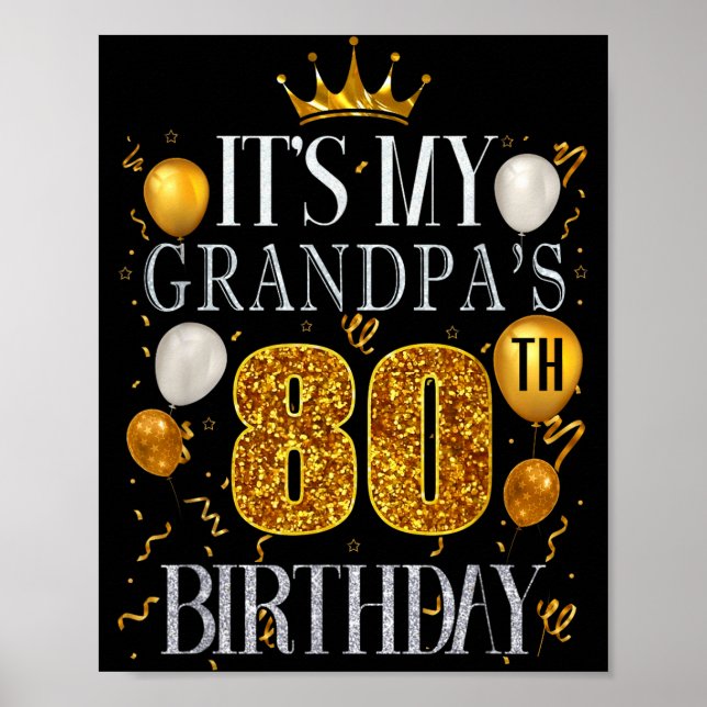 Affiche C'est les 80 ans de mon grand-père Joyeux Annivers (Devant)