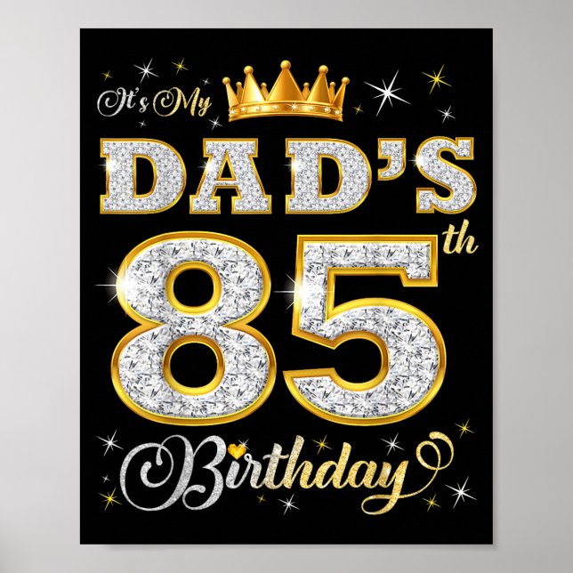 Affiche C'est les 85 ans de mon papa 85 ans Fête des pères (Devant)