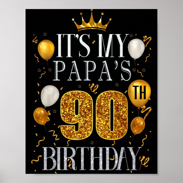 Affiche C'est les 90 ans de mon papa Joyeux Anniversaire 9 (Devant)