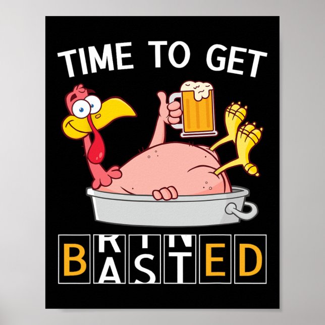 Affiche C'est l'heure de devenir drôle Dinde Bière Thanksg (Devant)