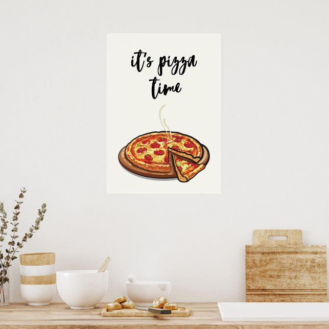 Affiche C'est l'heure de la pizza (Cuisine)