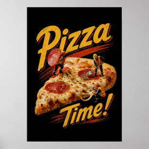 Affiche C'est l'heure de la pizza !