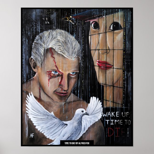 Affiche C'est l'heure de mourir ! Peinture d'Alfred Fox (Devant)