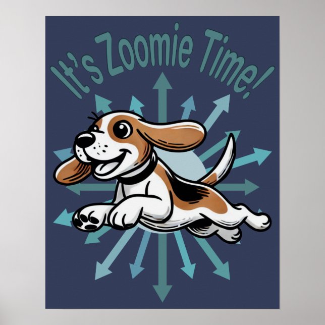 Affiche C'est l'heure de Zoomie Beagle (Devant)