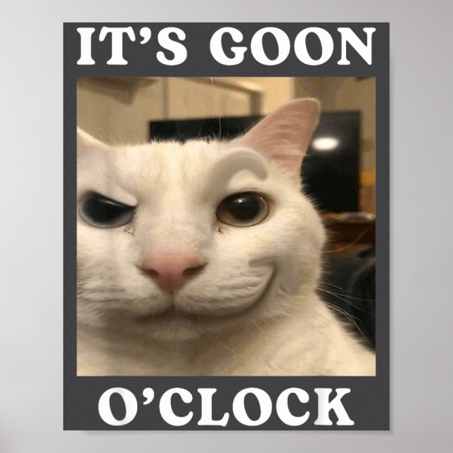Affiche C'est l'heure fou du chat drôle  (Devant)