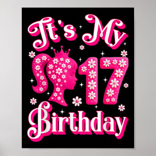 Affiche C'Est Ma 17e Poupée Fille Anniversaire 17 Ans Anni