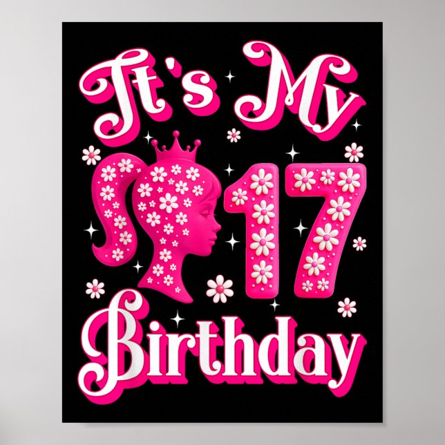 Affiche C'Est Ma 17e Poupée Fille Anniversaire 17 Ans Anni (Devant)