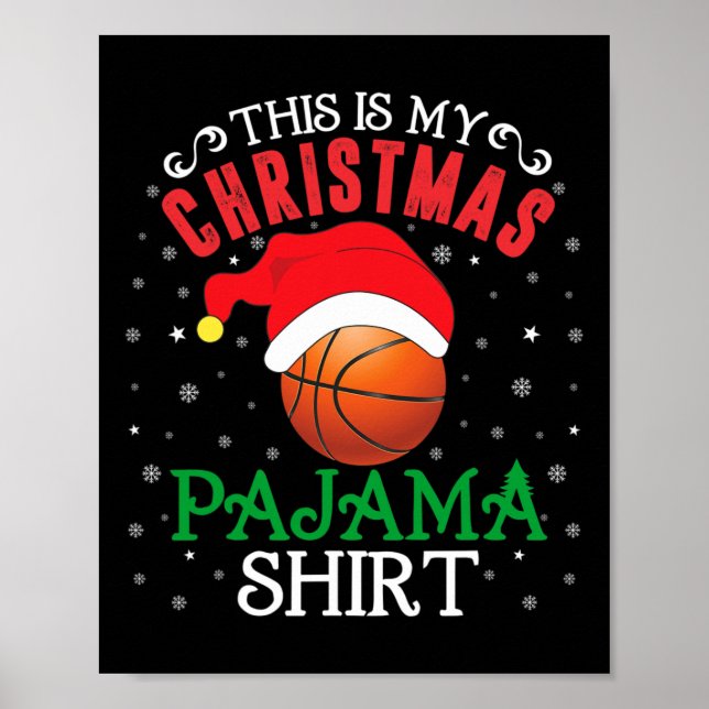 Affiche C'Est Ma Chemise De Pajama De Noël Drôle Santa Hat (Devant)