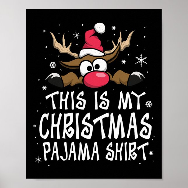 Affiche C'est ma chemise de pyjama de Noël drôle de Noël  (Devant)