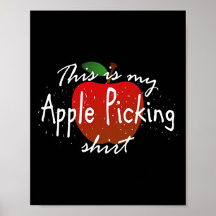 Affiche C'est ma cueillette de pommes Fun automne moisson