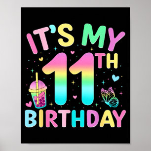 Affiche C'est ma fête d'anniversaire de 11 ans Fête d'anni