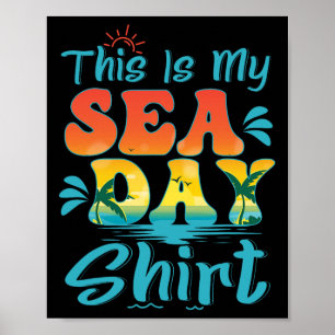 Affiche C'Est Ma Fête De Mer Famille Plage Vacances D'Été