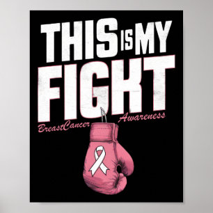 Affiche C'Est Ma Lutte Contre Le Cancer Du Sein Boxe Gl