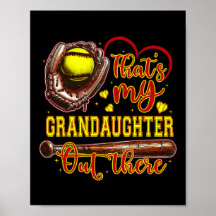 Affiche C'est ma petite-fille là-bas grand-mère de softbal