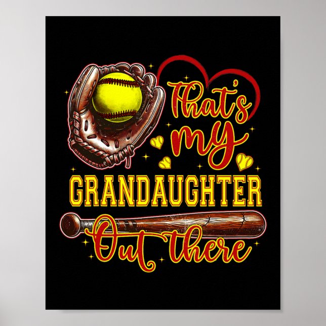 Affiche C'est ma petite-fille là-bas grand-mère de softbal (Devant)