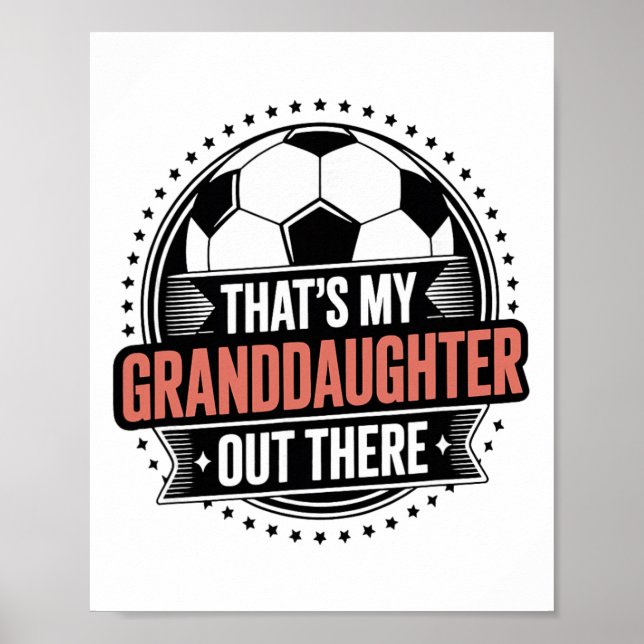 Affiche C'est ma petite-fille là-bas Soccer Grand-mère G (Devant)