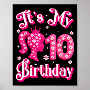 Affiche C'est ma poupée 10e anniversaire fille 10 ans Anni
