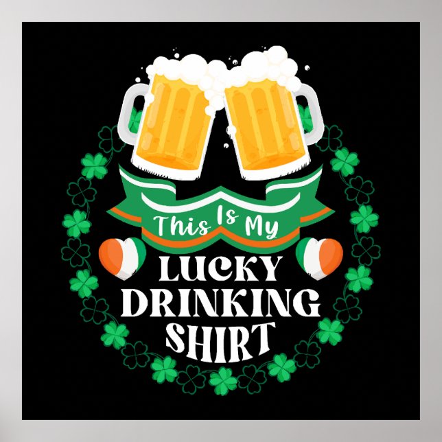 Affiche C'est ma Saint-Patrick de bière chanceuse (Devant)