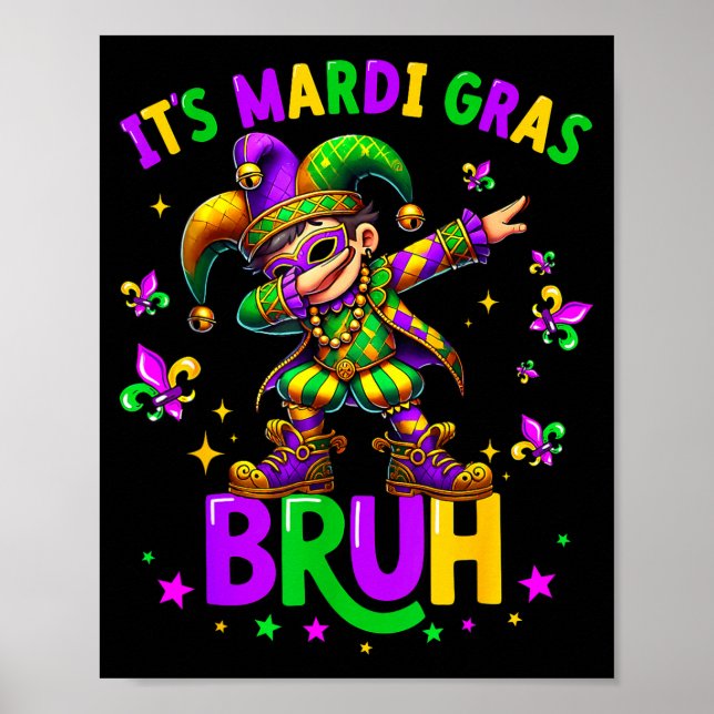 Affiche C'est Mardi Gras Frère Leprechaun Jester Dabbing N (Devant)