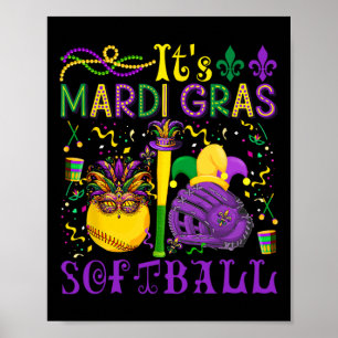 Affiche C'est Mardi Gras Softll Joueur costume d'équipe ma