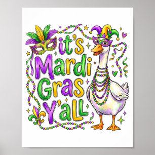 Affiche C'est Mardi Gras Vous Tous Oie Drôle Carnaval Défi