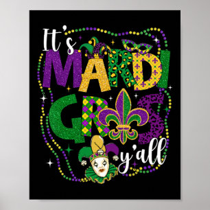 Affiche C'est Mardi Gras Yall Mardi Gras Costume de Masque
