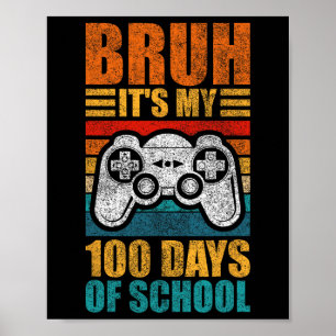 Affiche Cest Mes 100 Jours D'école Gamer Boy 100ème Jour