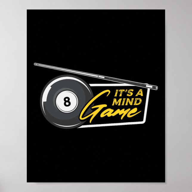 Affiche C'est Mind Game Pool Snooker Billiards Player (Devant)