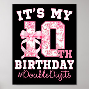 Affiche C'est mon 10e anniversaire fille double chiffres C