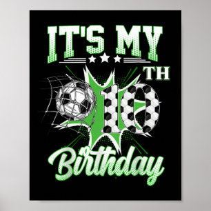 Affiche C'est mon 10e anniversaire Football 10 ans Bday Pi