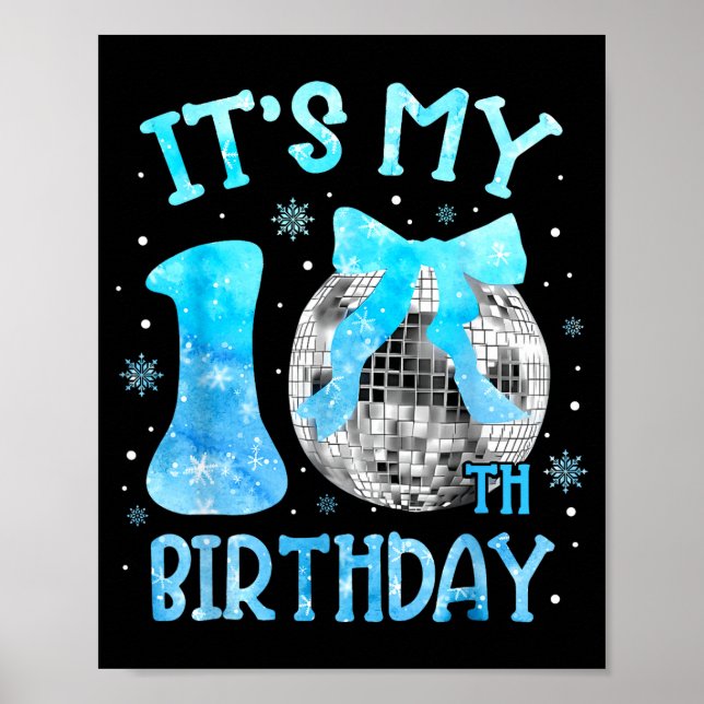Affiche C'est mon 10ème anniversaire Coquette Bow Disco 10 (Devant)