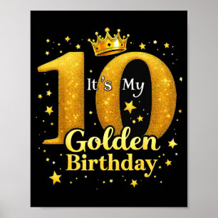 Affiche C'est mon 10ème anniversaire d'or 10 ans Anniversa